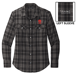 TC LADIES LONG SLEEVE OMBRE PLAID SHIRT